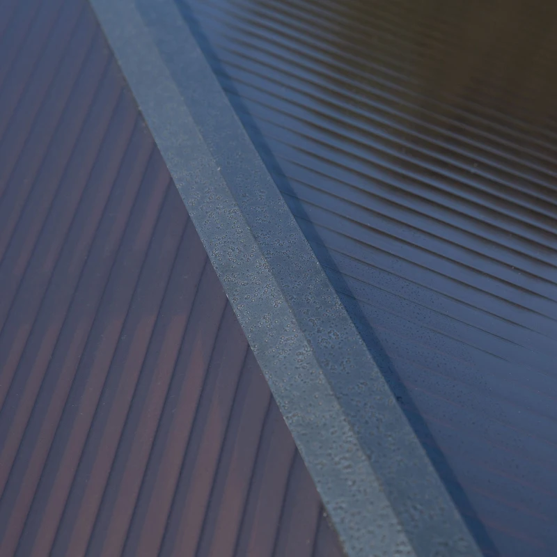 Outsunny Gartenpavillon 2,4 x 1,5 m - Grillabdeckung Steakhouse 2 Seitengestelle, Grilldach Aluminium-Metall Schwarz Polycarbonat-Dach