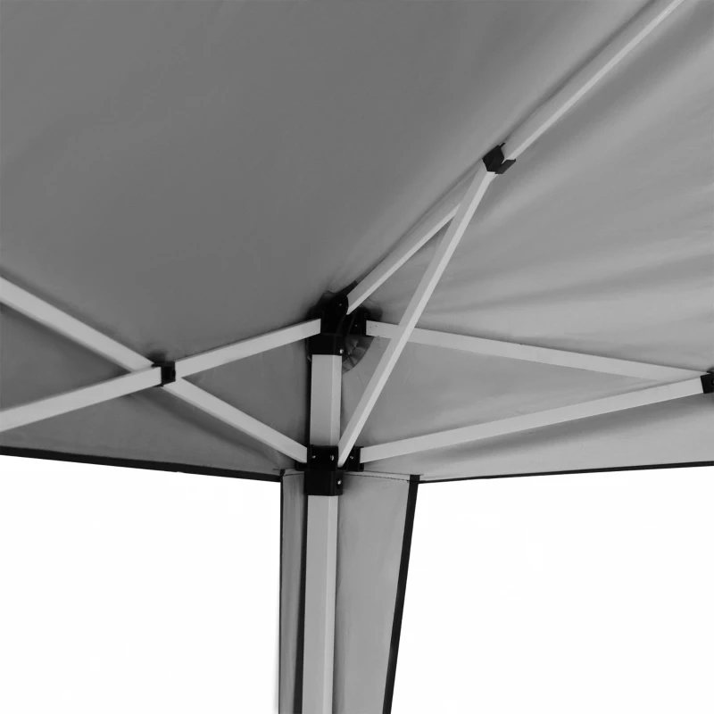 Outsunny Pop-Up Gartenpavillon Faltbarer Pavillon Anti-UV + Tragetasche aus Stahl Oxford 3 x 3 x 2,55 m Grau