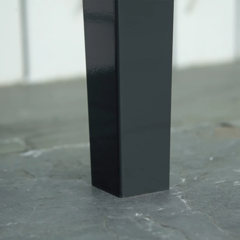 Outsunny Hochbeet-Pflanzschale auf Beinen quadratisch mit Entwässerungsloch aus feuerverzinktem Stahl 100 x 30 x 80 cm grau