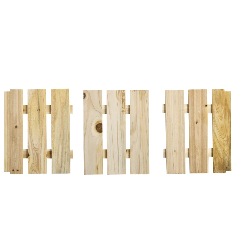 Outsunny Klappbares Hochbeet, Massivholz, Wetterbeständig, 70 cm x 30 cm x 25 cm, Natur