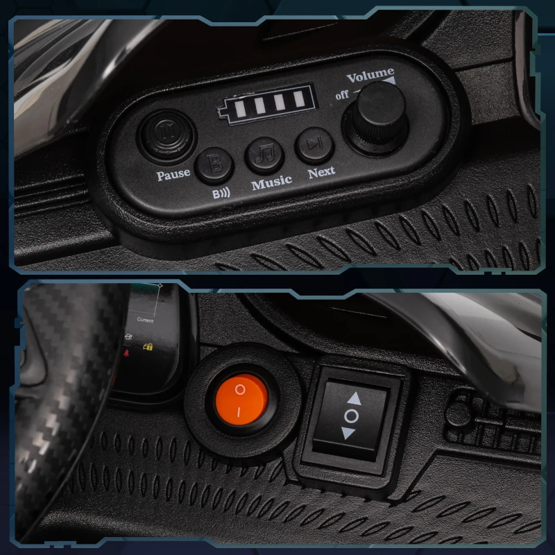 AIYAPLAY Elektroauto für Kinder im Maserati Gran Turismo Folgore-Lizenzfahrzeug, 12V mit Fernbedienung, von 3 bis 5 Jahren, Schwarz