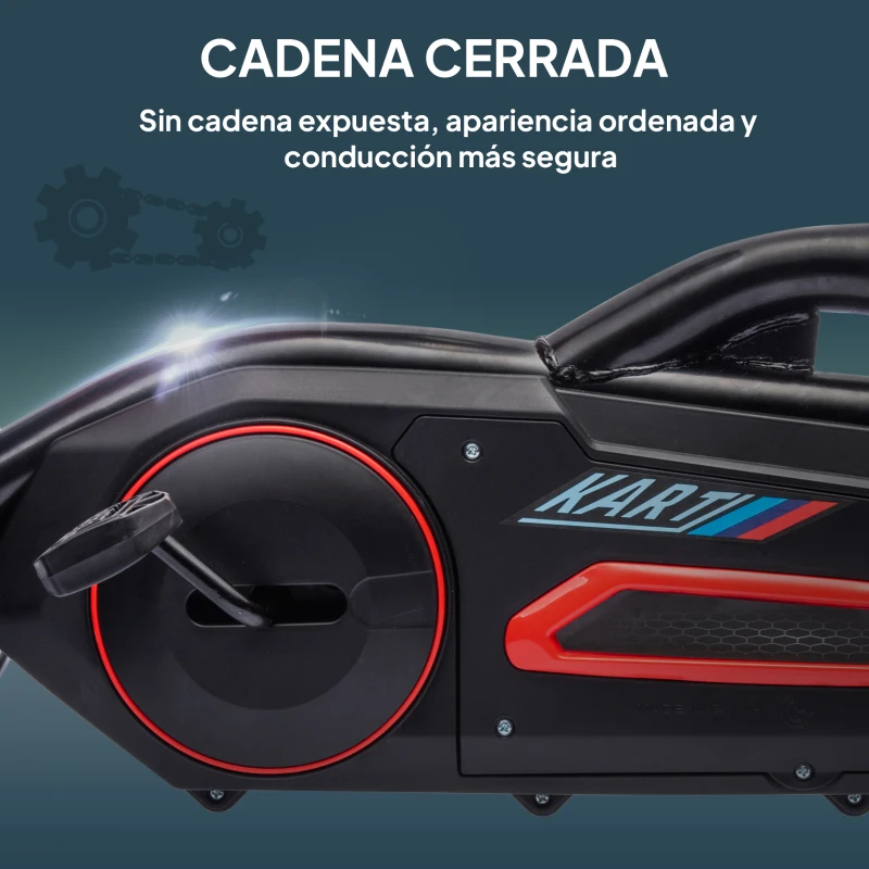 HOMCOM Kart a Pedales para Niños 3-8 Años con Asiento Regulable en 4 Posiciones y Ruedas de EVA 100x58x58,5 cm Rojo