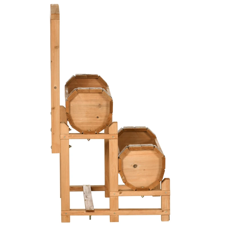 Outsunny Hochbeet im rustikalen Design, Pflanzentrog, inkl. Rankhilfe, wetterbeständig, behandeltes Massivholz