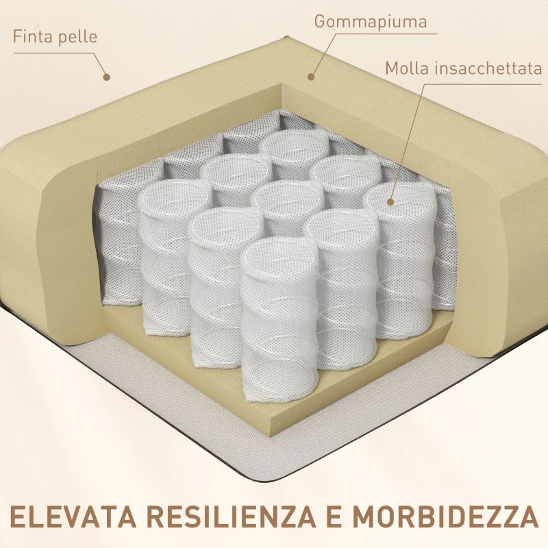 HOMCOM Poltrona Massaggiante a 8 Punti Reclinabile con Portabicchieri e Telecomando, 85x94x104 cm, Beige