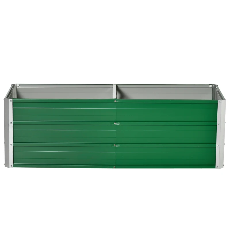 Outsunny Metall-Hochbeet, 2 separate Pflanzbereiche, offener Boden, einfacher Aufbau, 125 x 47 x 40cm, Grün