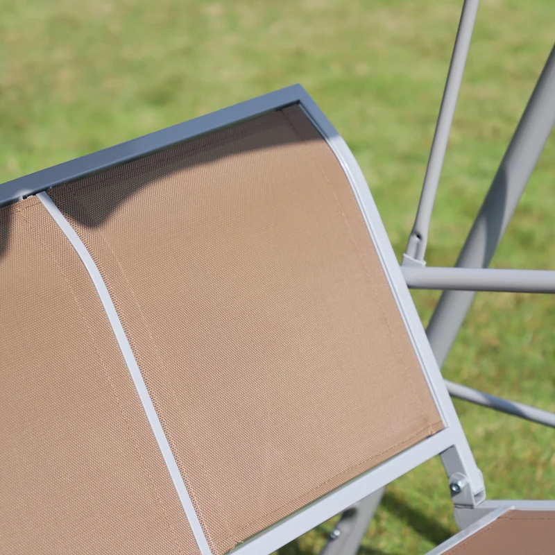 Outsunny Balansoar de Gradina 3 Locuri Schelet in Metal Maro 171x108x154cm(m-7)