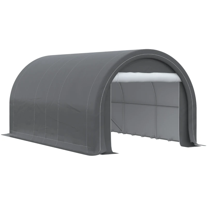 Outsunny Wasserdichtes Carport-Garage UV-Schutz UPF 30 + Seitenwände abnehmbar 5 x 3 m Grau