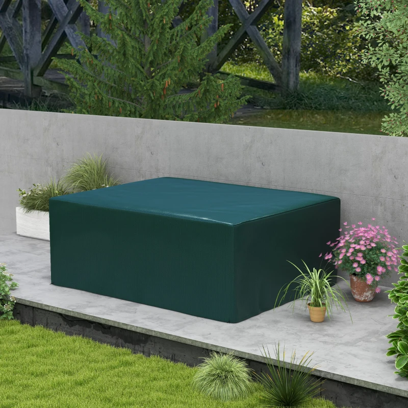 Outsunny Schutzhülle für Gartenmöbel Winterfest Wasserdicht Abdeckung Anti-UV Abdeckplane Gewebe Abdeckhaube für Gartentische Terrassenmöbel Rechteckig 235 x 190 x 90cm Grün