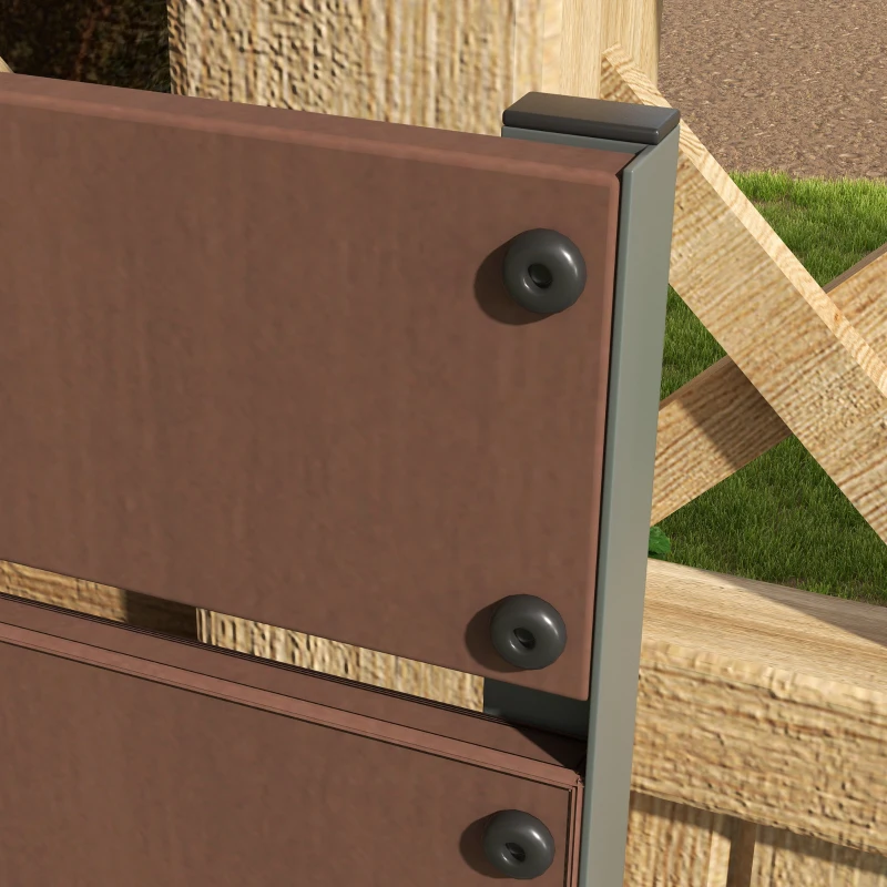 Outsunny Erhöhter Blumenkasten mit Rankgitter für Kletterpflanzen, 64L Pflanzkasten aus Verbundholz-Kunststoff und Aluminium