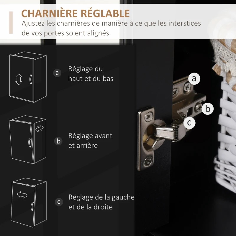 HOMCOM Küchenbuffet Küchenvitrine mit viel Stauraum, 3 Glastüren, Regalboden, 2 Fächer, großer Arbeitsplatz, MDF Schwarz Eiche