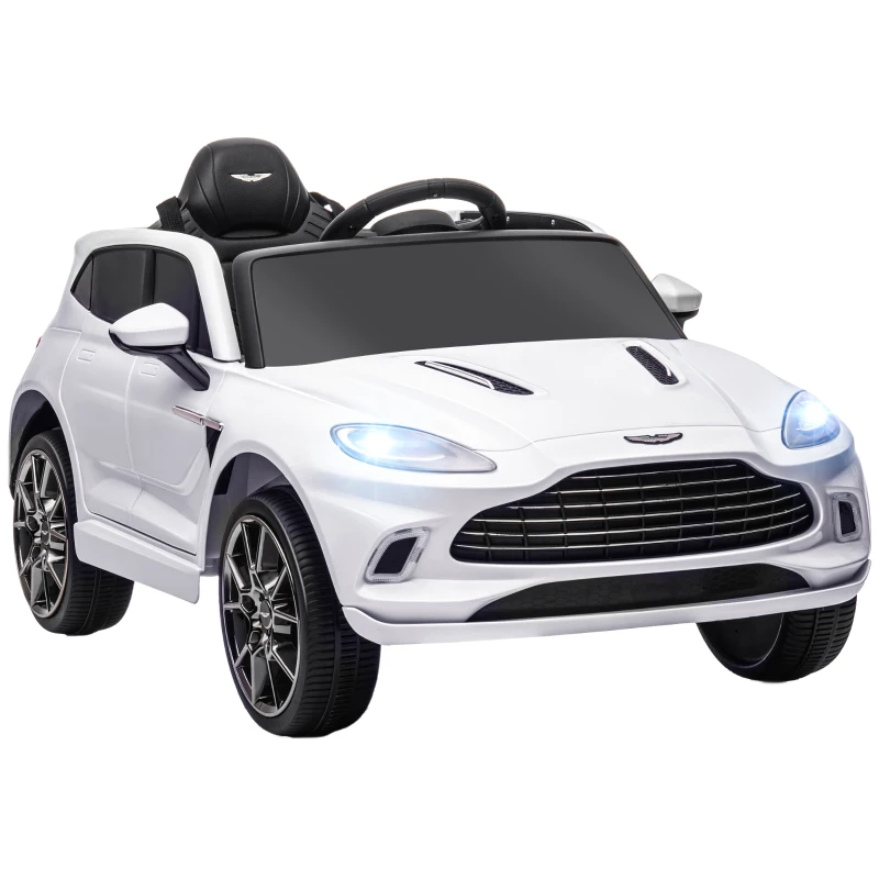 AIYAPLAY Elektrisches Kinderfahrzeug lizenziert als Aston Martin DBX Elektrofahrzeug 12V Fernbedienung 106 x 62 x 51,5 cm weiß