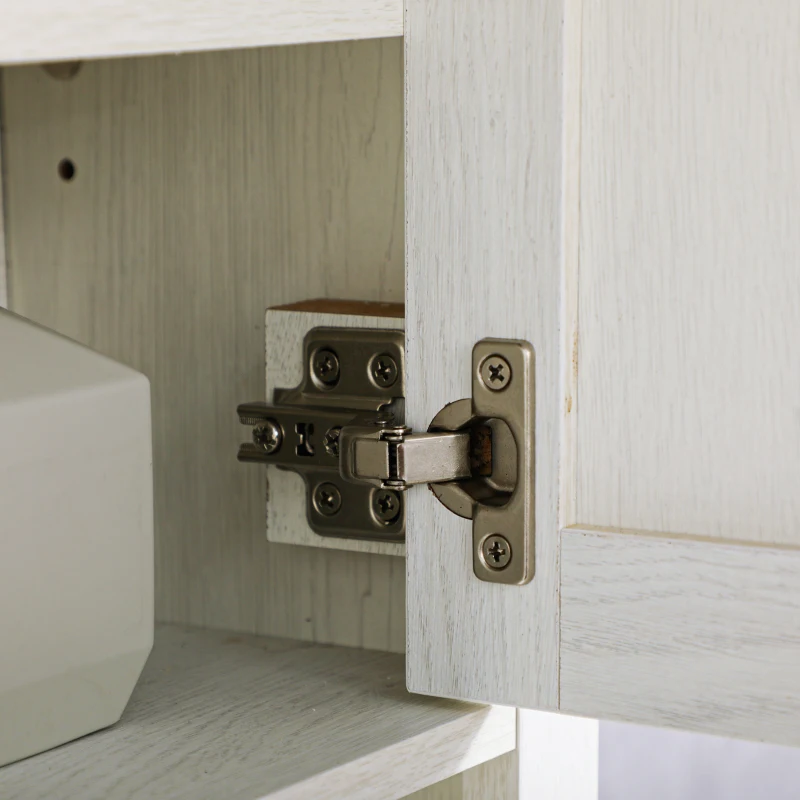 kleankin Wandmontierter Schrank, Badezimmerschrank mit geschlossenem Fach und offenem Regal, dim. 60 x 19,5 x 52,5 cm, weiß