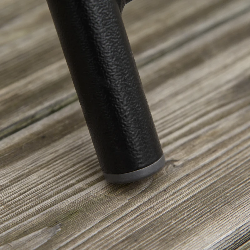 Outsunny 3-teiliges Gartenmöbelset, 2 klappbare Mehrpositions-Stühle, runder Tisch, gehärtetes Glas, Stahl, Textilene, Grau