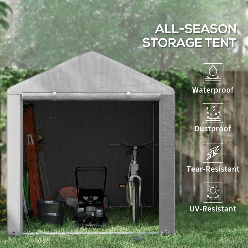 Outsunny 2.2 x 1.6 m Outdoor Storage Tent, with Accessories - Light Grey