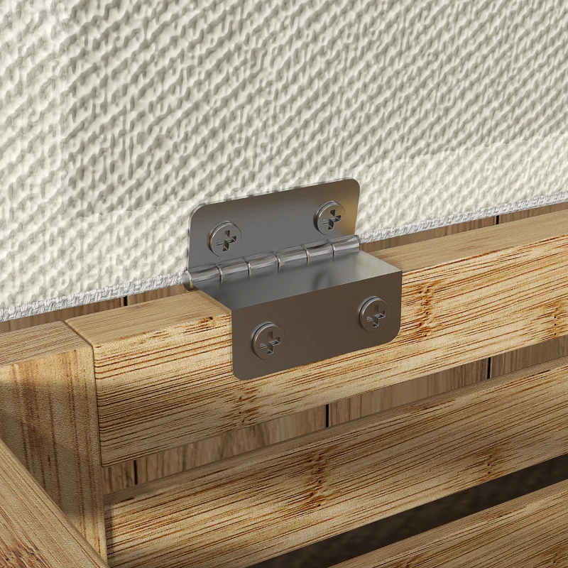 HOMCOM Aufbewahrungsbox Aufbewahrungshocker 54,76 L lamellenförmiges Design naturbelassener Bambusrahmen 40 x 40 x 47 cm Naturholz