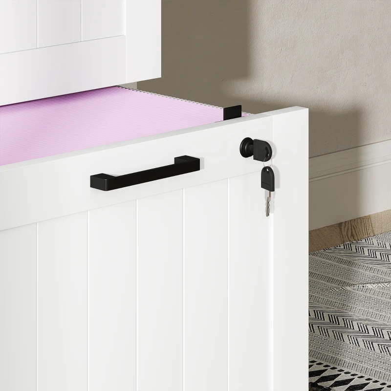 HOMCOM Bloco de Gavetas para Escritório com 3 Gavetas para Escritório com Fechaduras Gavetas Suspensas para A4 40x40x101 cm Branco