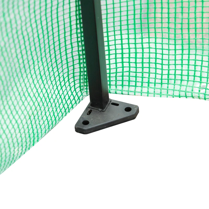 Outsunny Gewächshaus Treibhaus Tomatenhaus Frühbeet mit Tür und Fenster zum Aufrollen PE Stahl Dunkelgrün 238 x 178 x 240 cm