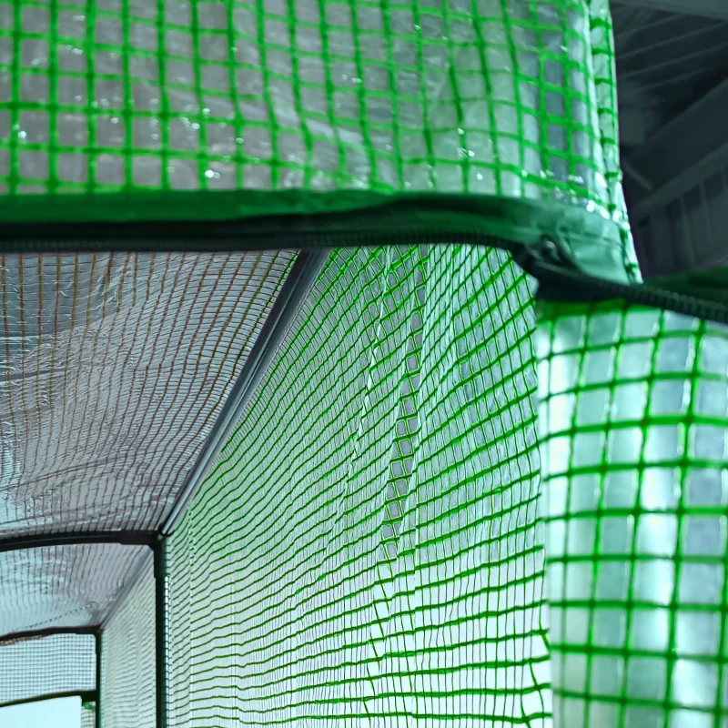 Outsunny Foliengewächshaus Tomatengewächshaus mit Mesh Fenster, Treibhaus mit aufrollbaren Türen, Anzuchthaus mit UV Schutz, Grün, 200 x 100 x 215 cm