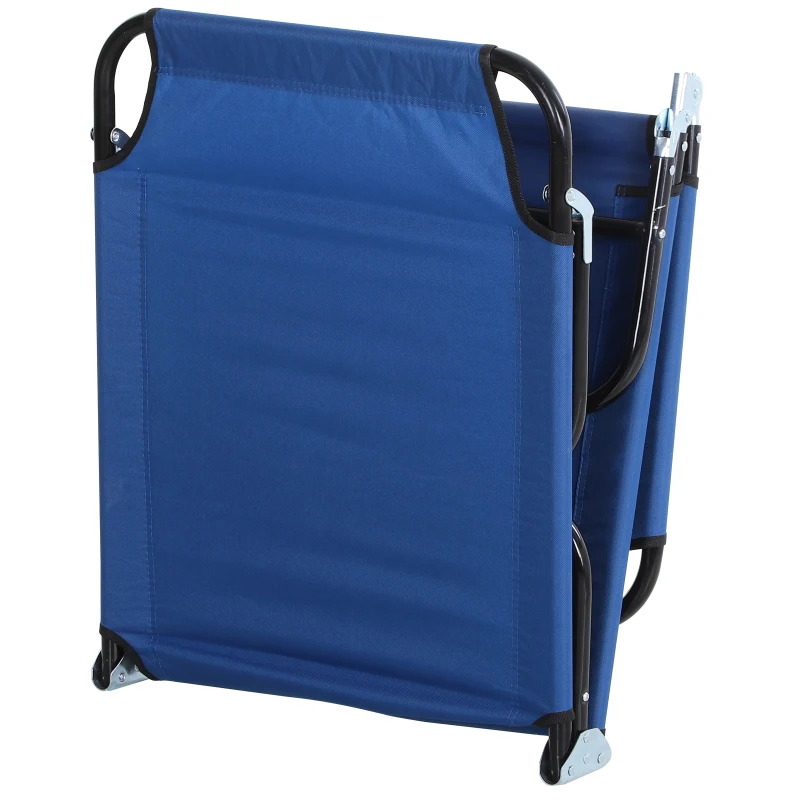 Outsunny Sonnenliege, 5-fach verstellbare Rückenlehne, schnelltrocknend, Metallrahmen, 190 x 56 x 28 cm, Blau