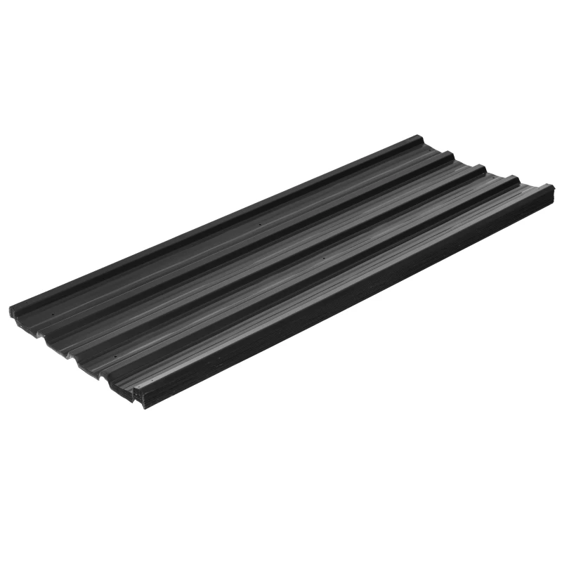 Outsunny Conjunto de 12 Painéis para Teto de Aço Galvanizado Chapas Perfiladas de Teto 7m² para Abrigo de Ferramentas 129x45cm Cinzento Escuro