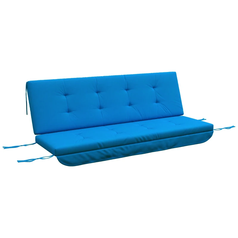 Outsunny Ensemble de Coussins pour Balancelle Hollywood 170 cm Coussin de Siège Coussin de Balançoire Coussin de Jardin Coussin de Dossier Coussin Latéral Bleu