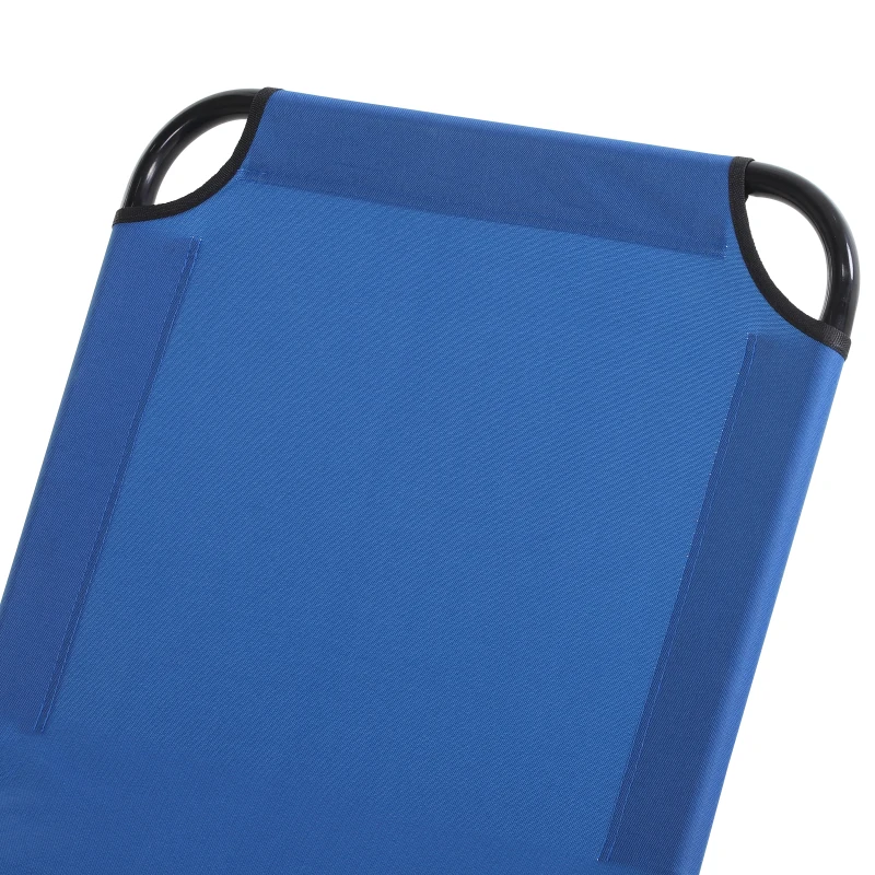 Outsunny Sonnenliege, 5-fach verstellbare Rückenlehne, schnelltrocknend, Metallrahmen, 190 x 56 x 28 cm, Blau