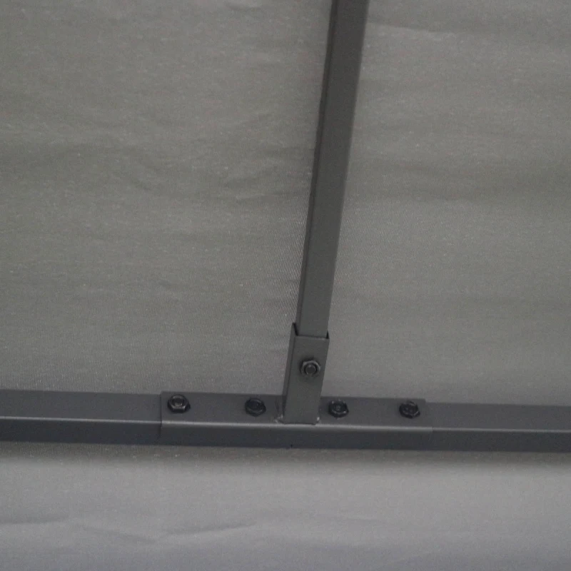 Outsunny 3 x 3m Outdoor Steel Gazebo with 2 Tier Roof, Garden Gazebo Patio Canopy Marquee Shelter with Decorative Steel Frame - Grey