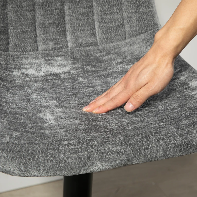 HOMCOM Tabouret de bar moderne, lot de 2 tabourets de bar pivotants avec dossier, réglables en hauteur, avec repose-pieds, rembourrés, Gris foncé