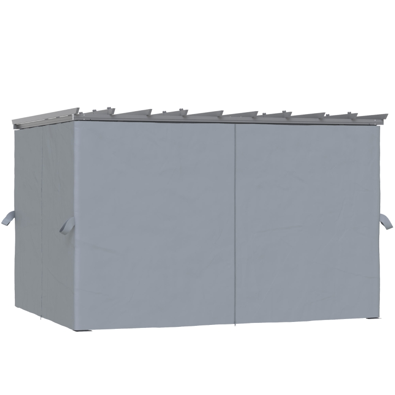 Outsunny pergolapaviljoen met verstelbaar stoffen dak weerbestendig waterafstotend zonwering polyester staalgrijs 3,6 x 3 x 2,43 m