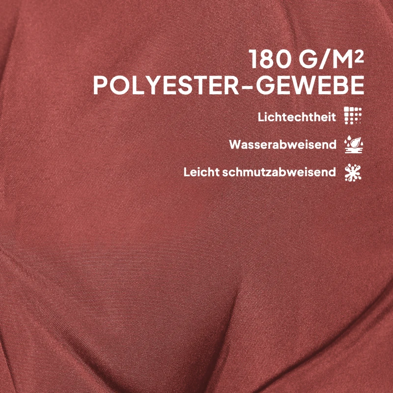 Outsunny 4er Set Sitzkissen 108 x 50 x 5 cm Stuhlkissen mit Bändern, Outdoor Indoor Sitzauflage Weinrot