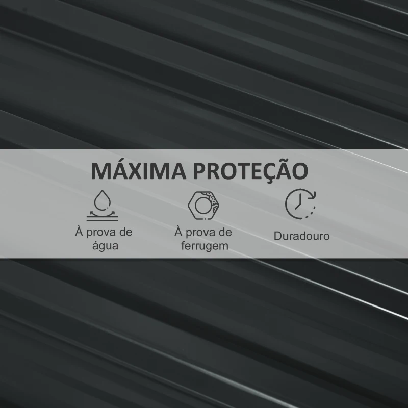 Outsunny Conjunto de 12 Painéis para Teto de Aço Galvanizado Chapas Perfiladas de Teto 7m² para Abrigo de Ferramentas 129x45cm Cinzento Escuro