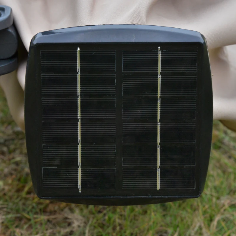 Outsunny 3(m) LED Cantilever Parasol Outdoor Sun Umbrella w/ Base Solar Lights Brown