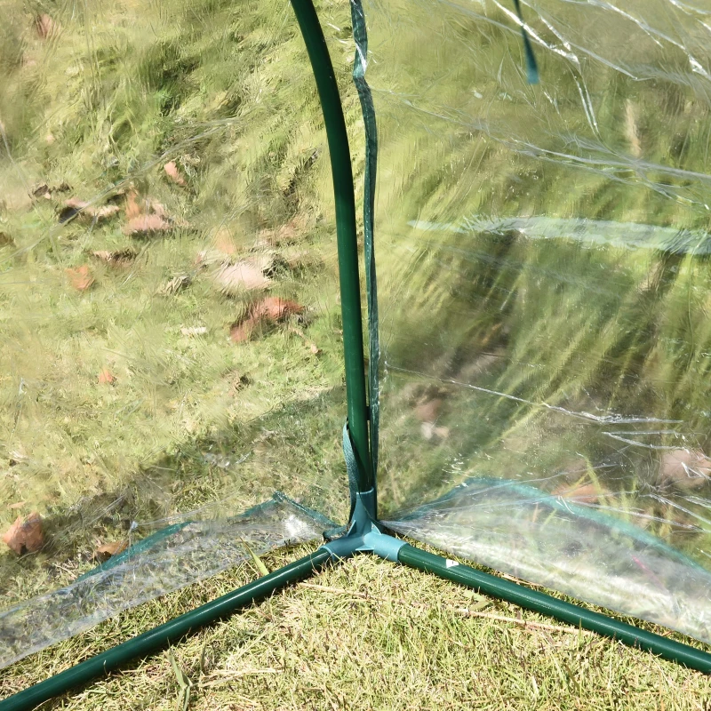 Outsunny Gewächshaus, Treibhaus mit Tür, Frühbeet, Pflanzenhaus, Pflanzenaufzucht, Stahl, Kunststoff, 250 x 100 x 80 cm, Grün