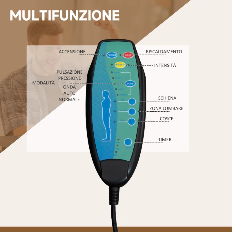 Vinsetto Sedia da Ufficio Massaggiante e Riscaldante con Poggiapiedi, in Microfibra, 62x70x113-120 cm, Crema
