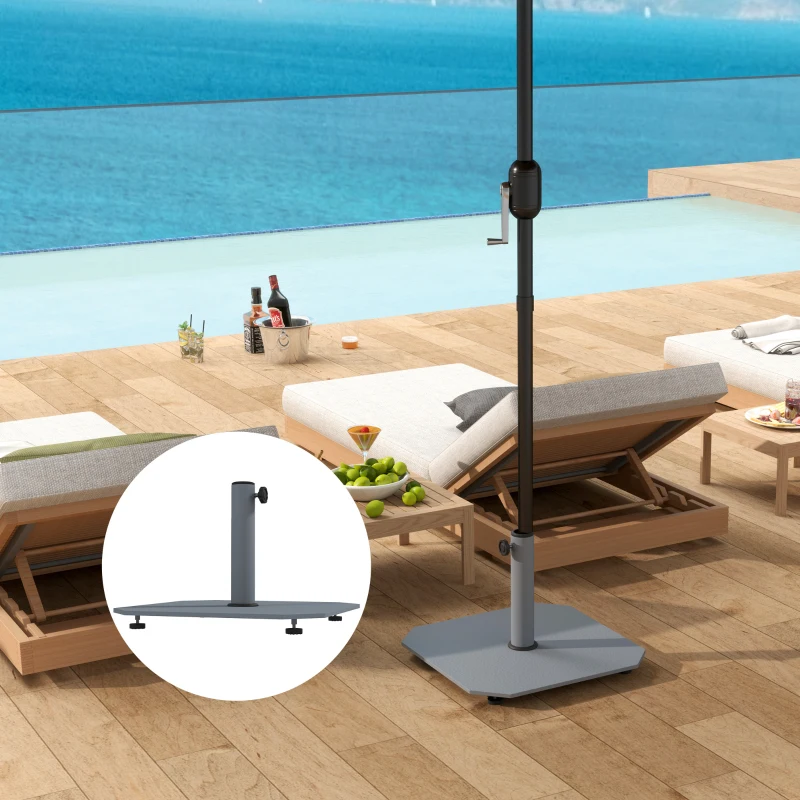 Outsunny Support de parasol en métal 18,5 kg avec roulettes, support de parasol carré pour parasol 32/38/48mm