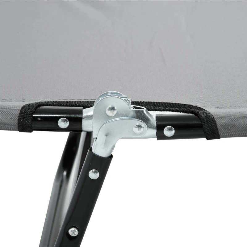 Outsunny Sonnenliege, 5-fach verstellbare Rückenlehne, schnelltrocknend, Metallrahmen, 188 x 56 x 28 cm, Grau