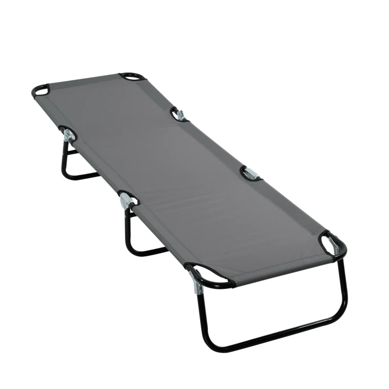 Outsunny Sonnenliege, 5-fach verstellbare Rückenlehne, schnelltrocknend, Metallrahmen, 188 x 56 x 28 cm, Grau