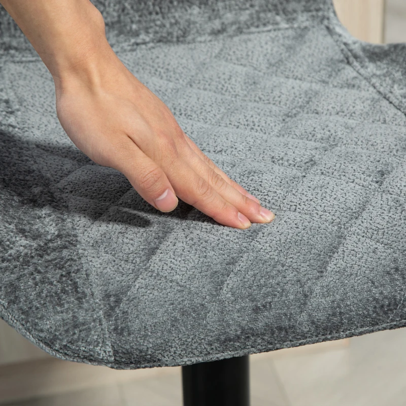 HOMCOM Tabourets de bar en ensemble de 2, Tabourets de cuisine réglables en hauteur avec dossier, vérin à gaz, repose-pied, pivotant, Gris