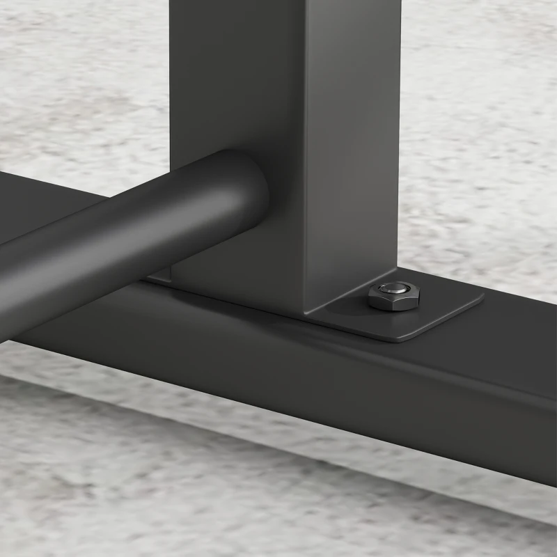 SPORTNOW Station de Dips, Support de Pompes, Ajustable en Hauteur de 93 à 117 cm, Capacité de Charge de 540 kg, Entraînement Complet du Corps, Noir