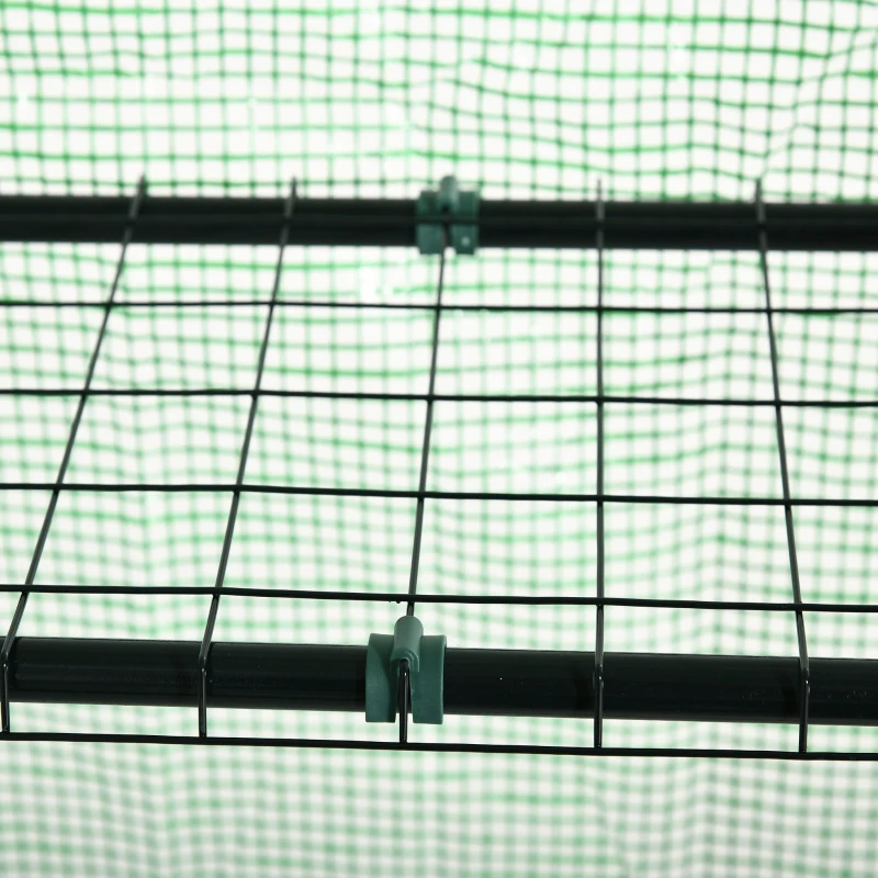 Outsunny Foliengewächshaus Gewächshaus mit 6 Regalebenen begehbares Gartenhäuschen Treibhaus Tomatenhaus Pflanzenhaus mit aufrollbarem Eingang Frühbeet Grün 141 x 72 x 191 cm