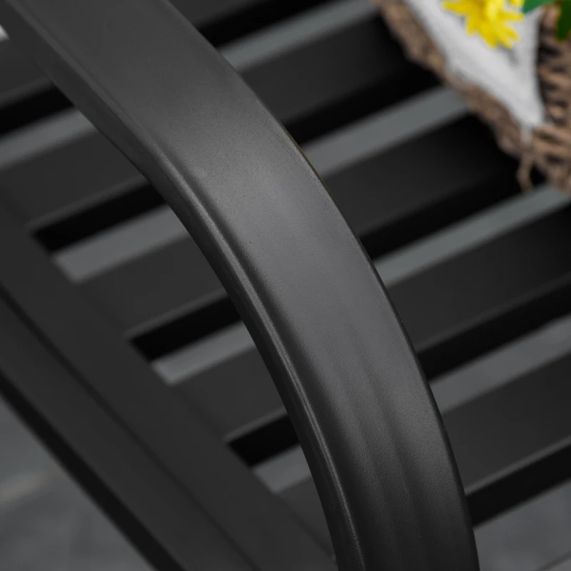 Outsunny Antique Style Outdoor Cast Iron Front Porch Bench Path Chair Seat Outdoor