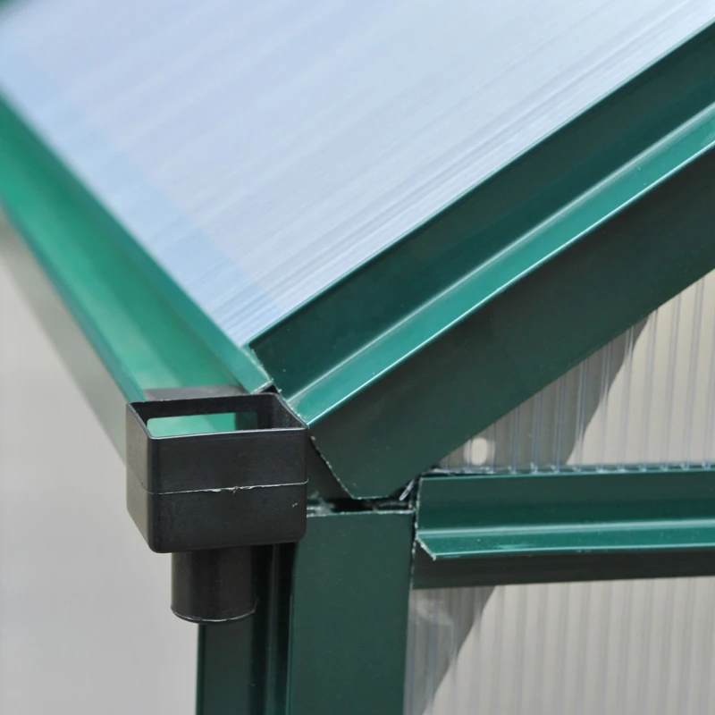 Outsunny Gewächshaus, Treibhaus, mit Dachfenster, Schiebetür, transparent, Polycarbonat+Aluminium, 190 x 192 x 201cm