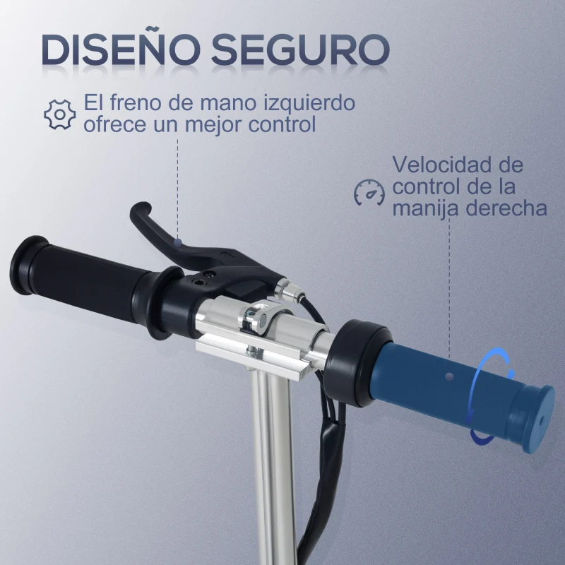 HOMCOM Patinete Eléctrico Plegable para Niños y Adolescentes de +7 Años con Manillar Ajustable en Altura 78x37x87-95 cm Rosa