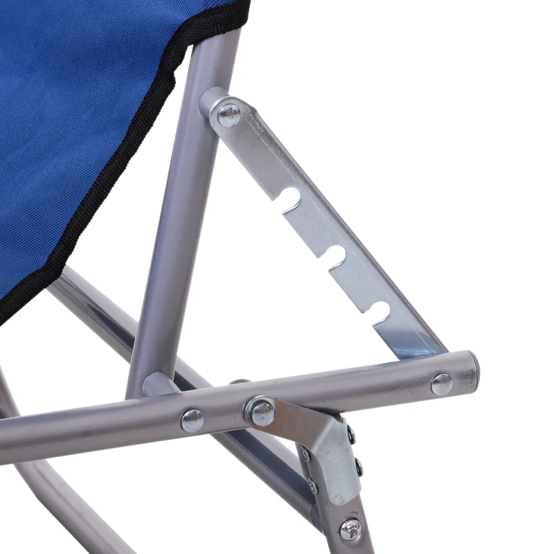 Outsunny Sonnenliege mit Sonnenschutz, klappbar, verstellbare Rückenlehne, Metallrahmen, 187 x 58 x 36 cm, Blau