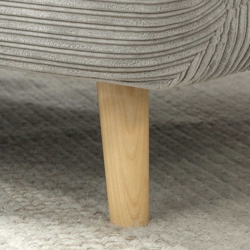 HOMCOM 2-en-1 Fauteuil-lit d'Appoint, appuie-tête réglable Velours Côtelé 82 cm x 8 cm x 83 cm Gris