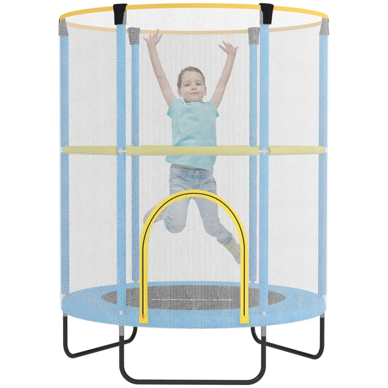 AIYAPLAY Kindertrampolin, filet de sécurité, jambes antidérapantes, entrée à glissière, coloré