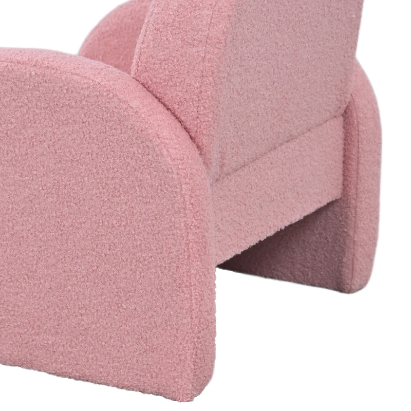AIYAPLAY Poltrona para Crianças com Encosto em Forma de Arco-Íris Sofá para Crianças Tecido Suave em Borrego 45x41x52 cm Rosa