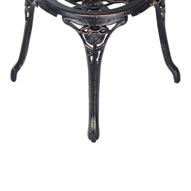 Outsunny Ensemble de Mobilier de Jardin pour 2 Personnes Groupe de Sièges Balcon Balcon Meubles Ensemble Ensemble de Table Chaise Bronze