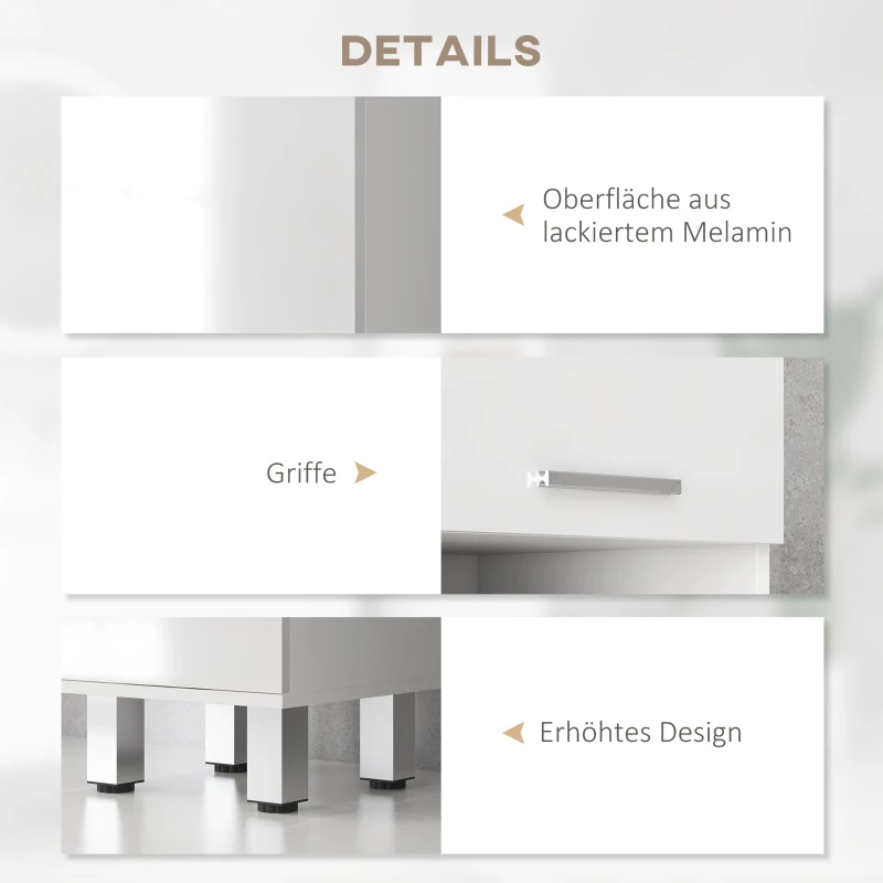 kleankin Szafka Łazienkowa, Szafka z Półkami i Szufladą, Regulowana, Biała