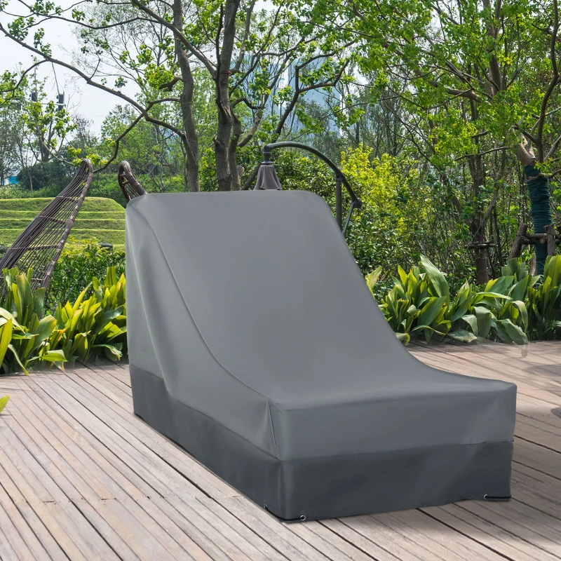 Outsunny Rectangular Patio Furniture Cover for Chairs Water UV Resistant Protection 600D Oxford Fabric Rattan Lounge Clean Cover, 200 x 86 x 82cm